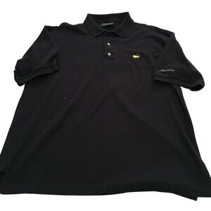 Masters Collection Polo Shirt Mens Large Black Short Sleeve Golf Logo